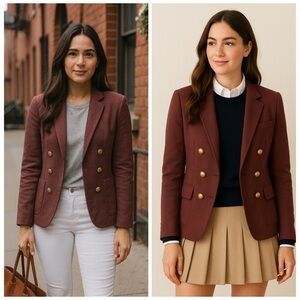 THEORY x Revolve Burgundy Double Breasted Blazer Jacket Garnet Size 4
